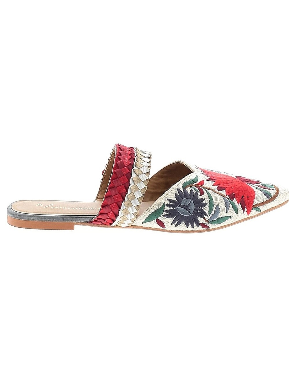 Anthropologie Paz Floral Embroidered Slides Size 41 New - Picture 2 of 11